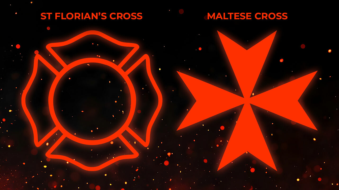 Firefighter Challenge Coins: St. Florian’s Cross or Maltese Cross?