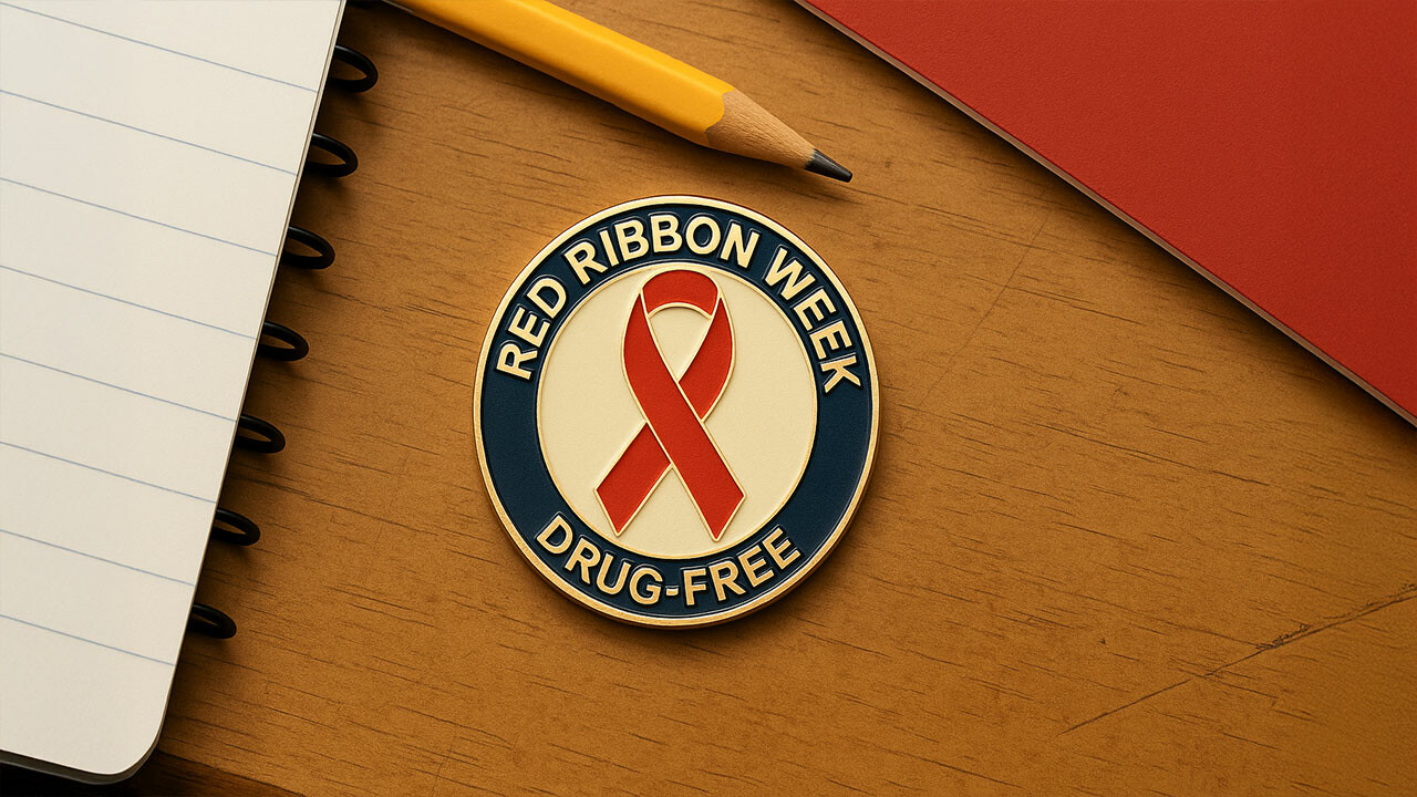 Red Ribbon Week Challenge Coins