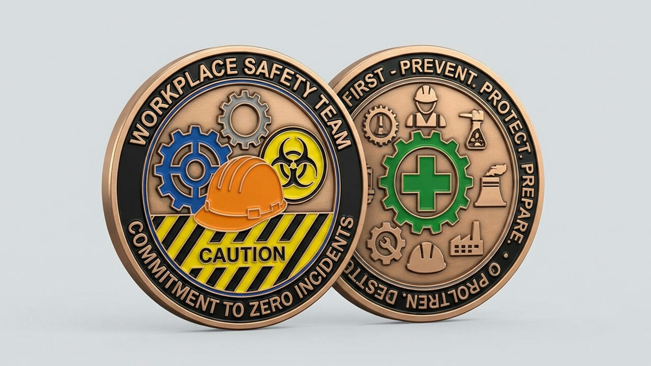 Safety Incentive Challenge Coins For Businesses