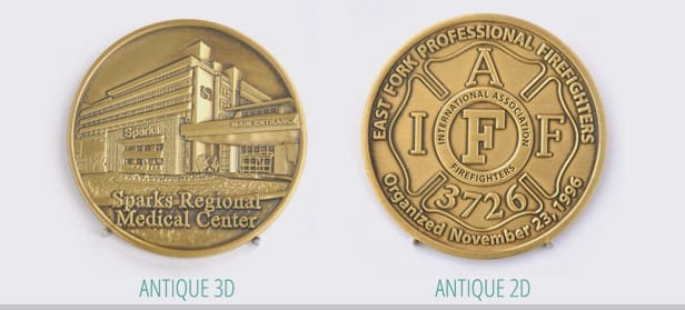 Antique Gold Coin with 3D design 