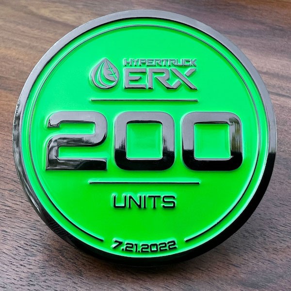 Round challenge coin belonging to Hyliion Hypertruck ERX